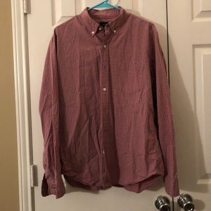 Red J. Crew Button Up Shirt